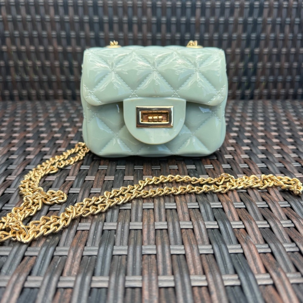 Quilted Mint Green Jelly Crossbody Retro Candy Color Micro Mini Festival Bag